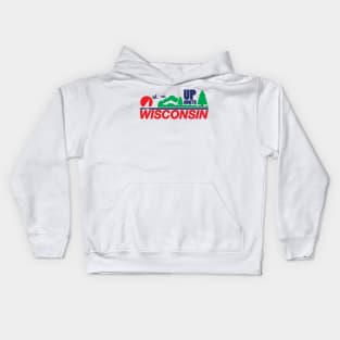 Wisconsin License Plate Up North Kids Hoodie